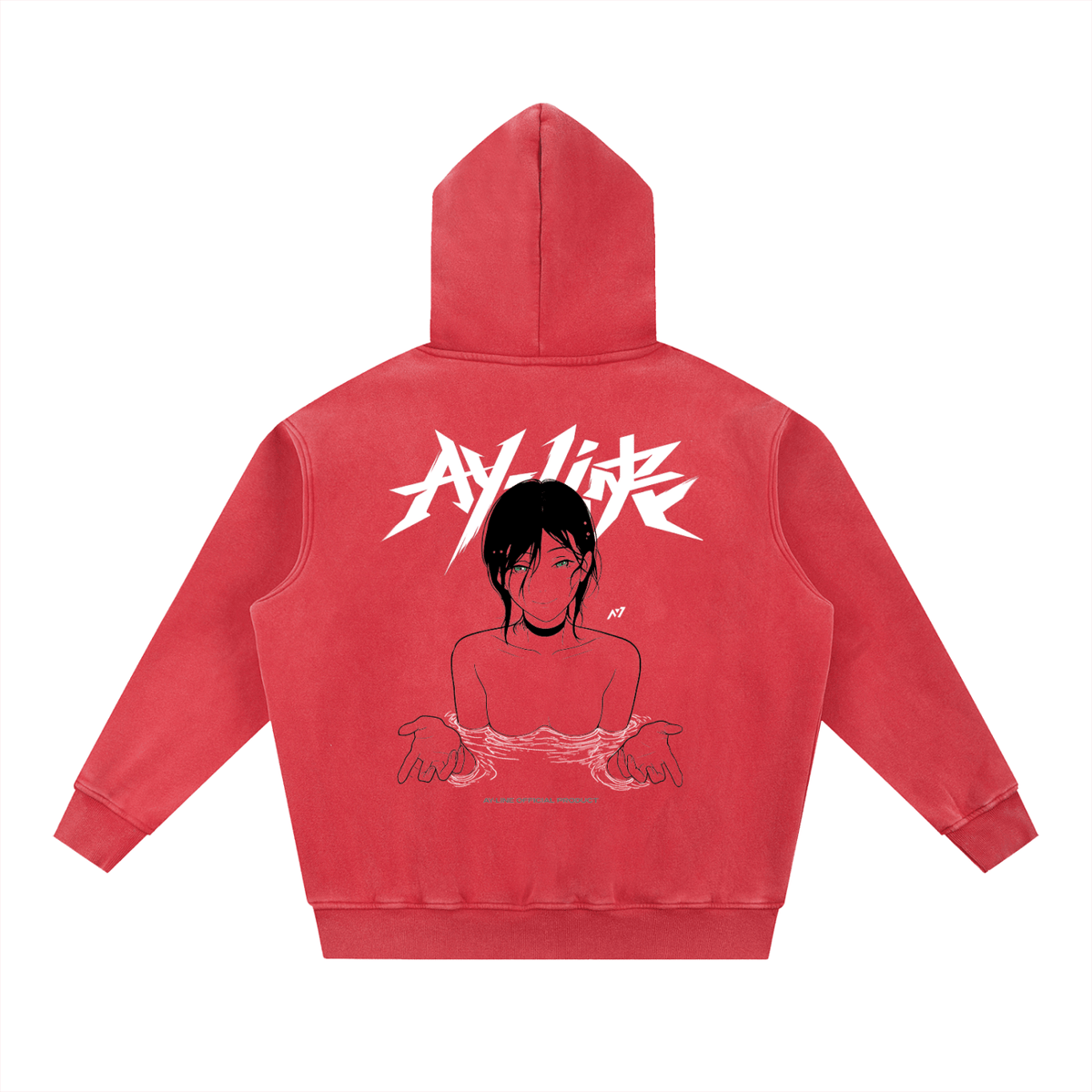 Depth Washed Streetwear Hoodie - AY - Line Anime