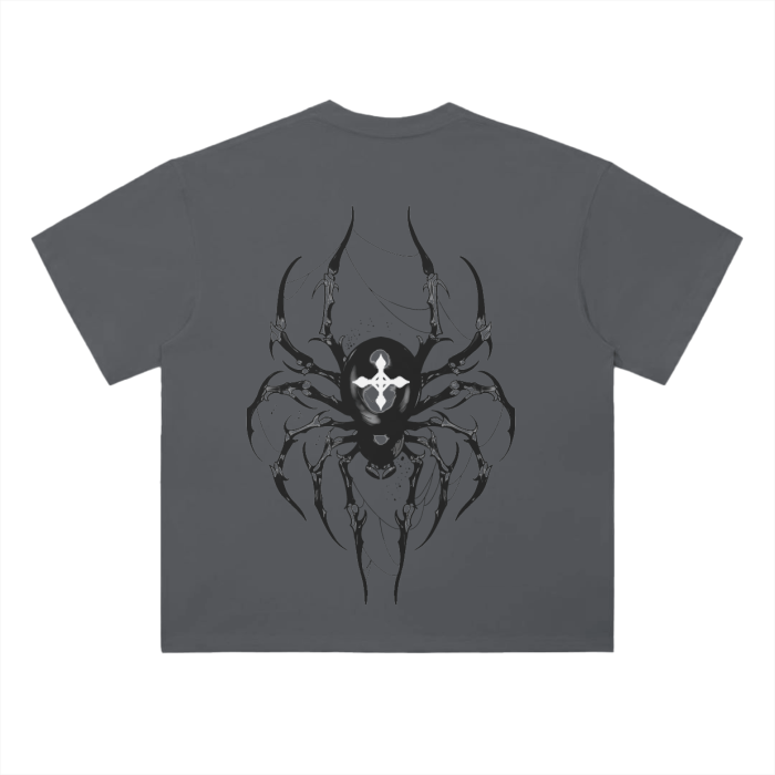 Dark Charisma Spider Streetwear Shirt Grey Heavy Weight - AY - Line Anime