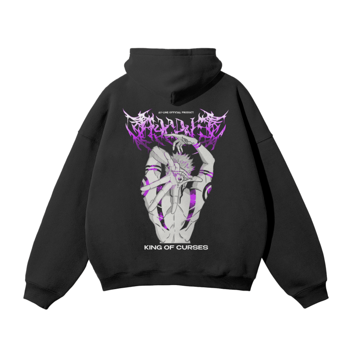 King Of Curses Streetwear Hoodie Black - AY - Line Anime