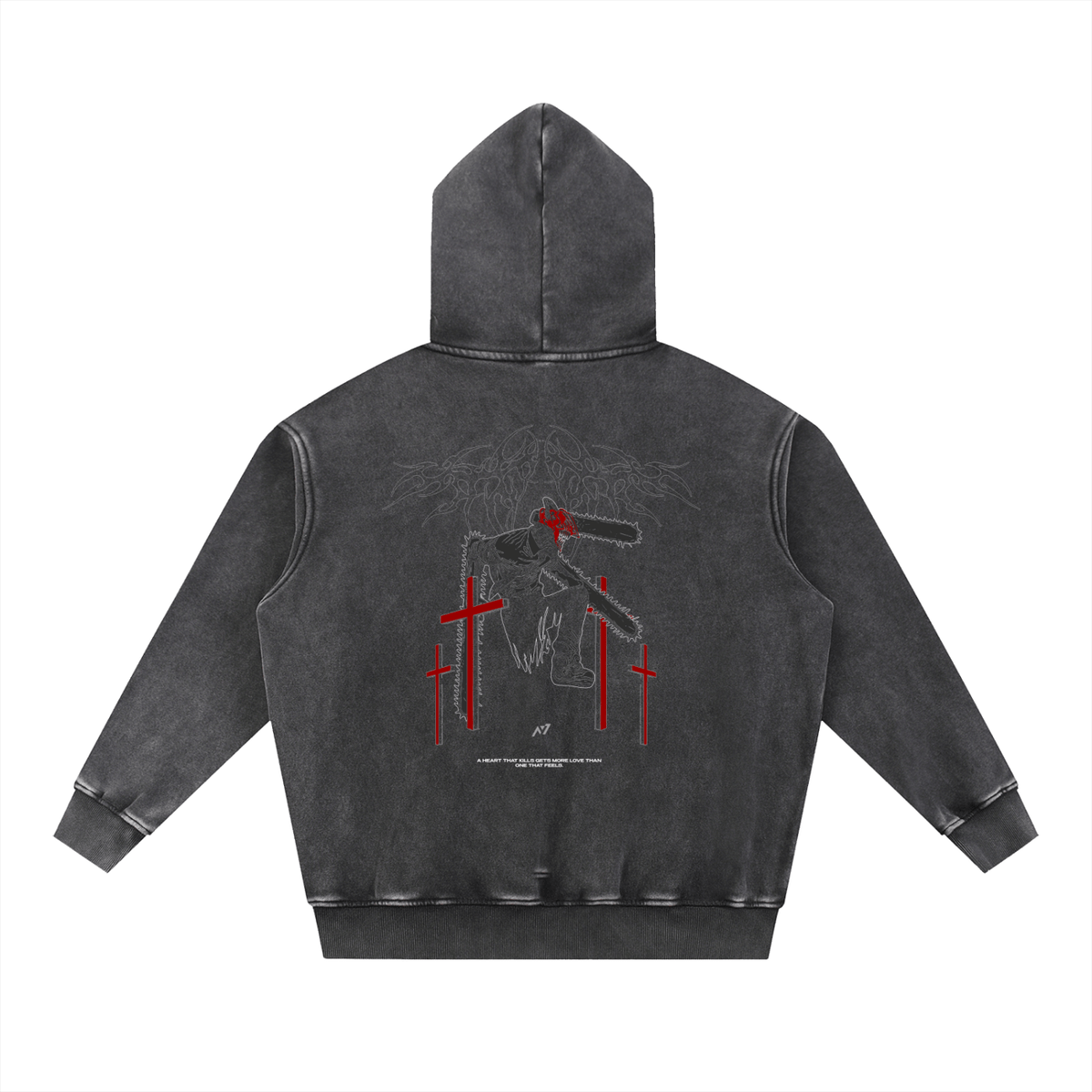 Saint of Violence Washed Hoodie - AY - Line Anime
