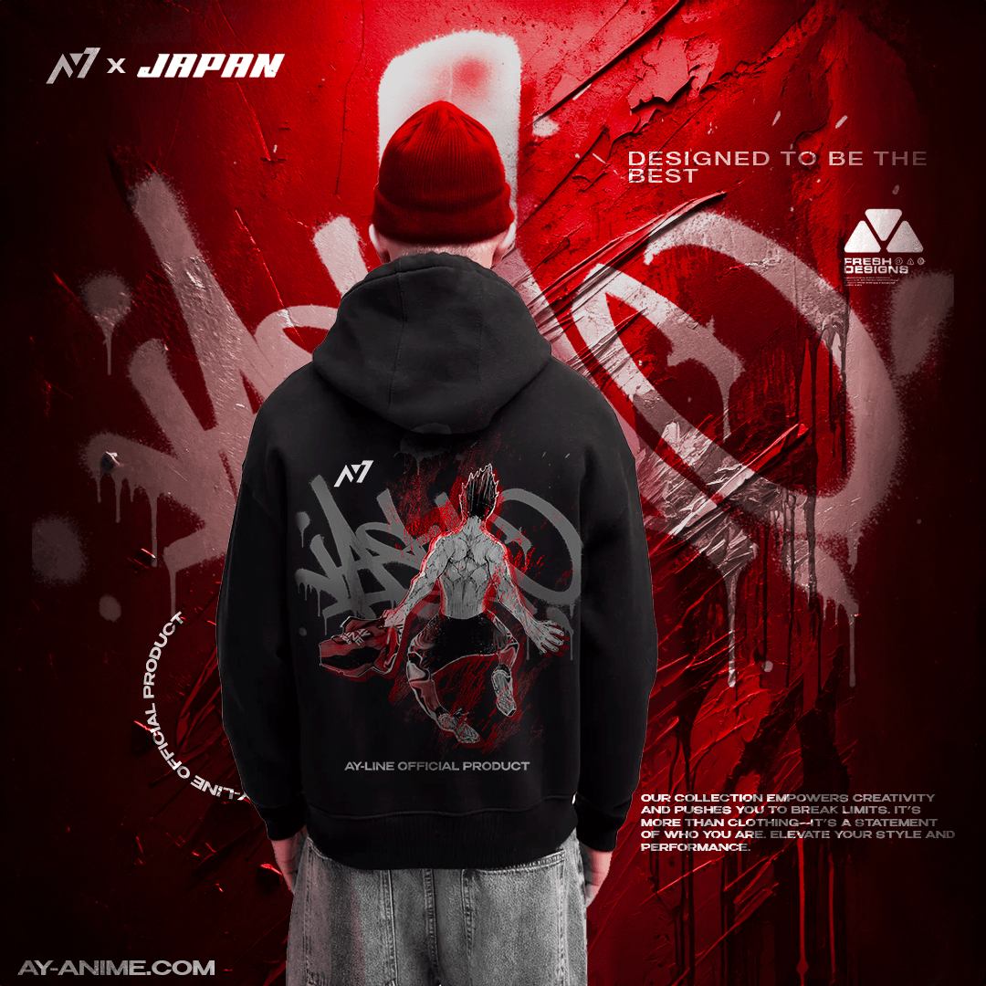 Talent Eater Streetwear Hoodie Black - AY - Line Anime