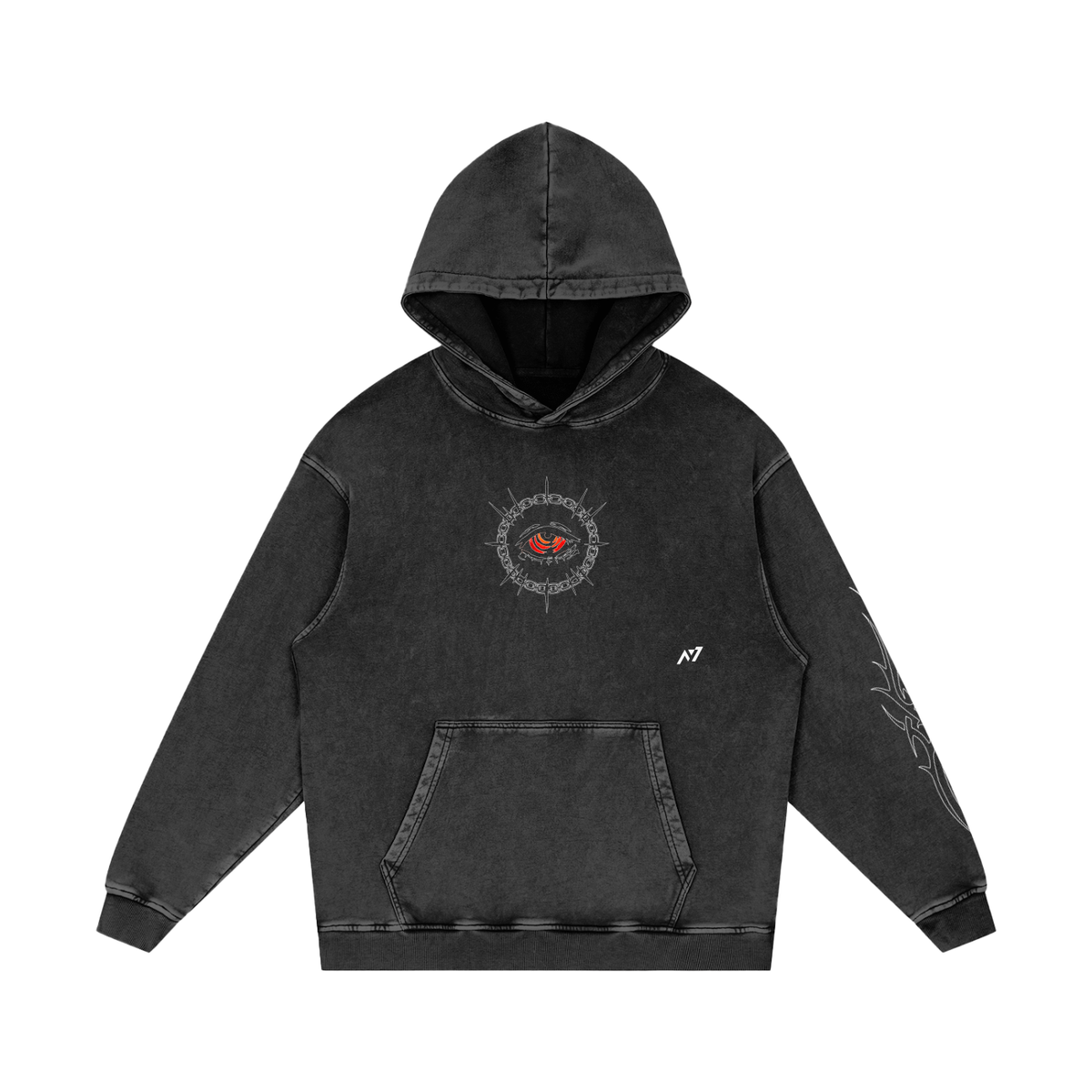 Grind Ritual Washed Streetwear Hoodie - AY - Line Anime