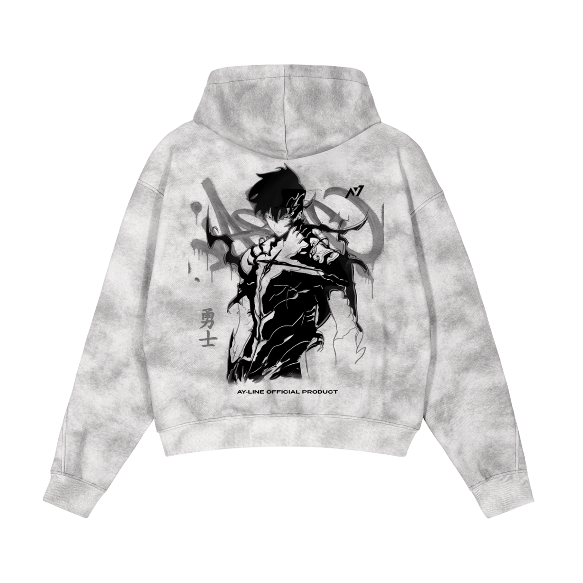 Shadow Monarch Streetwear Washed Zipped Hoodie - AY - Line Anime