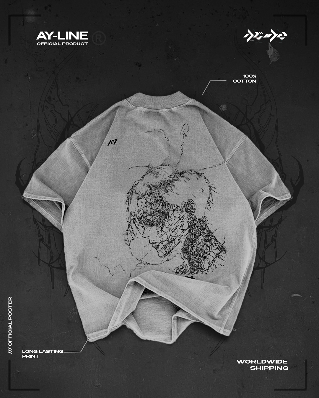 The Broken Form Streetwear Shirt Grey&White - AY - Line Anime