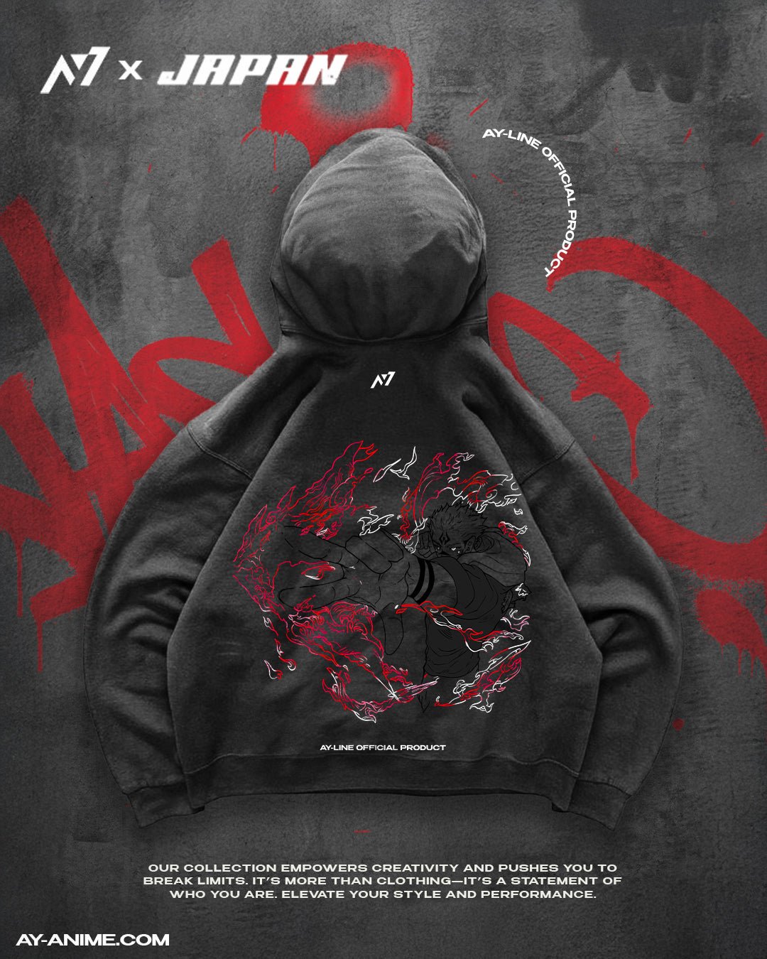DISGRACE. Streetwear Hoodie - AY - Line Anime