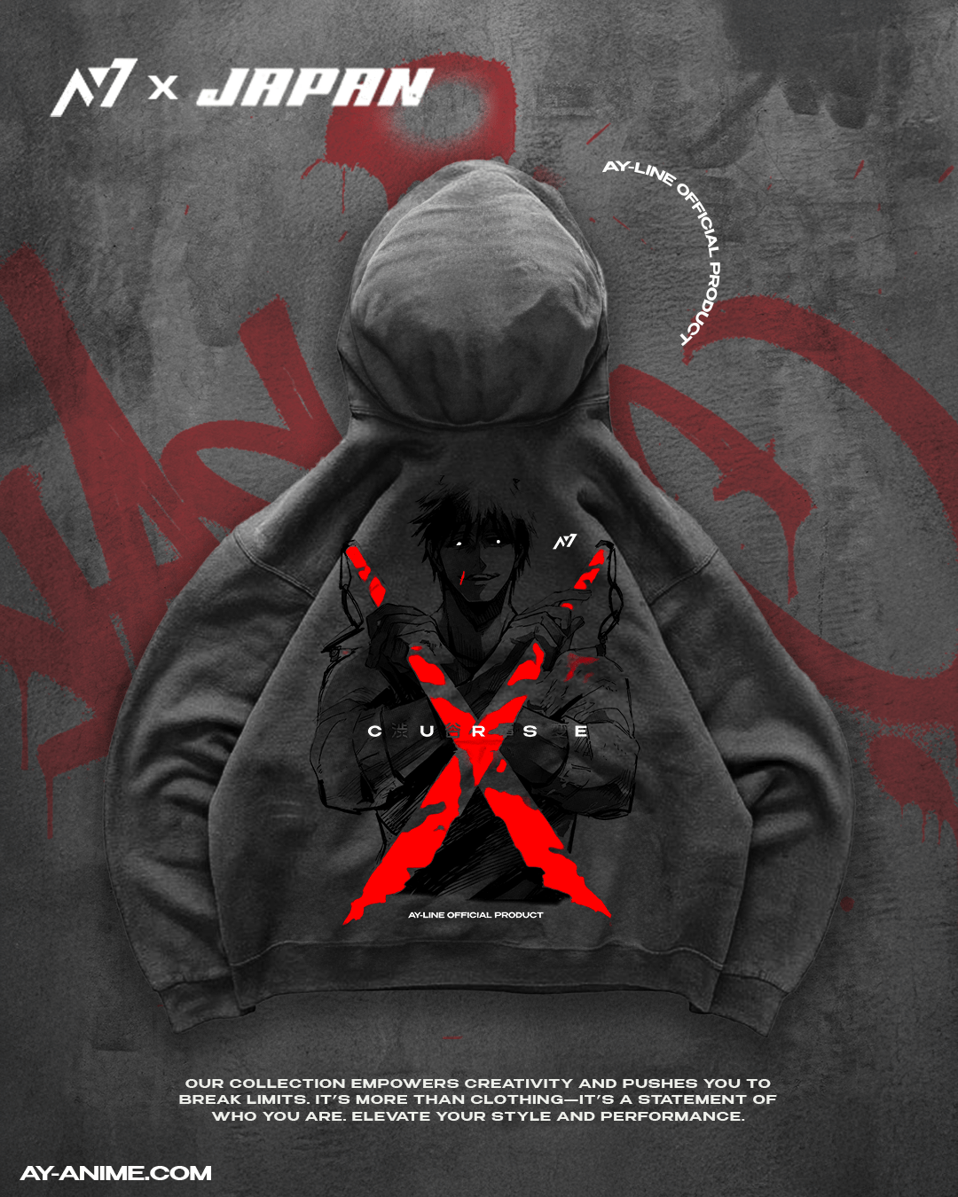 BEHIND. Premium Hoodie - AY - Line Anime