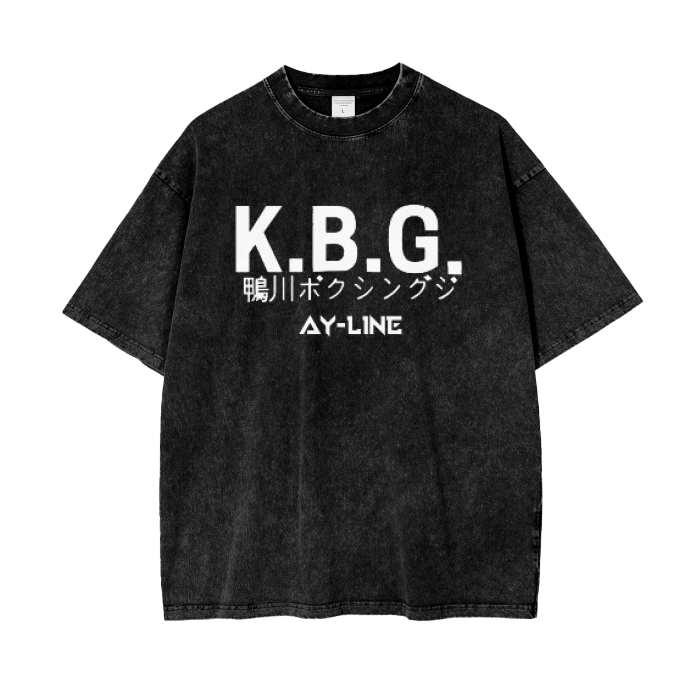 Rising Knockout Streetwear Shirt Black Washed - AY - Line Anime