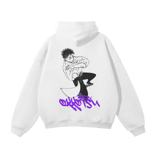 Cursed Companion Graffiti Streetwear Hoodie White - AY - Line Anime