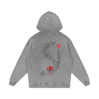 Centipede Streetwear Hoodie Grey Washed - AY - Line Anime