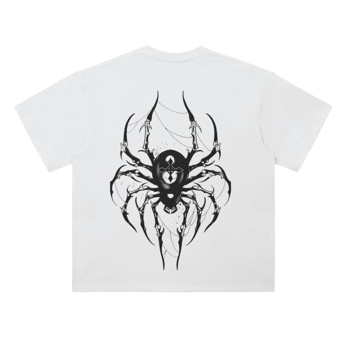 Dark Charisma Spider Streetwear Shirt White Heavy Weight - AY - Line Anime