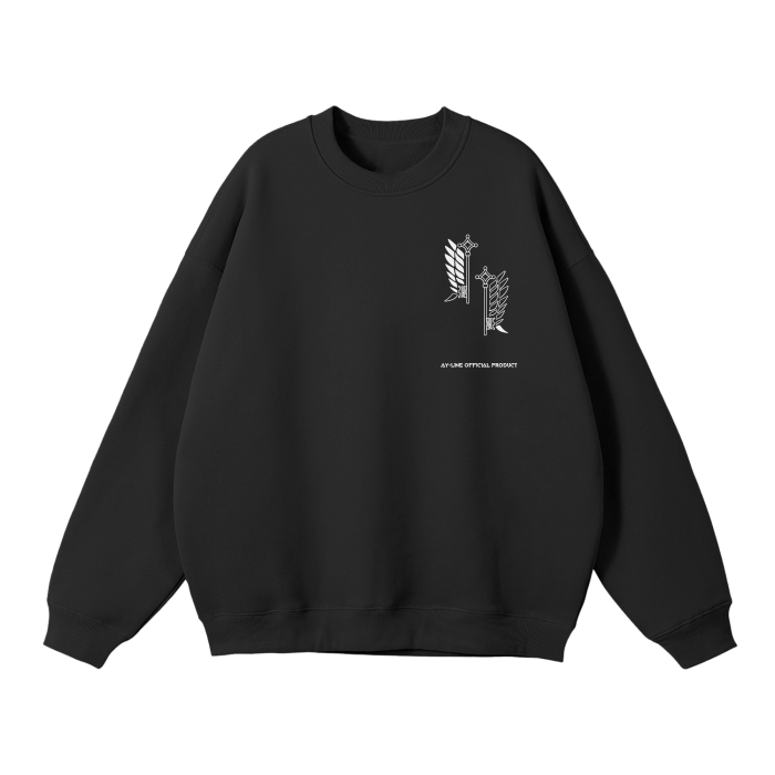 Survey Corps Streetwear Sweatshirt Black - AY - Line Anime
