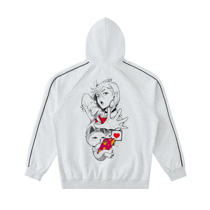 Tele-Cat Love Striped Hoodie