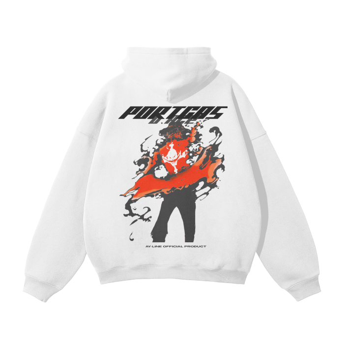 Flame Rogue Y2K Streetwear Hoodie White - AY - Line Anime