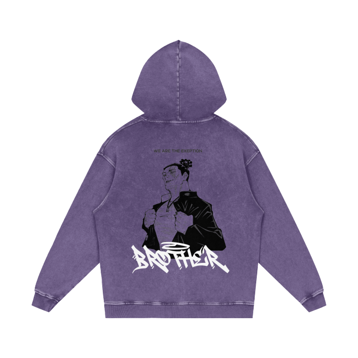 Clap and Crush Streetwear Hoodie Purple Washed - AY - Line Anime