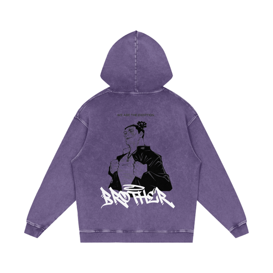 Clap and Crush Streetwear Hoodie Purple Washed - AY - Line Anime