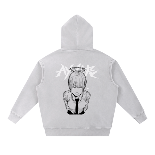 Red Authority Washed Streetwear Hoodie - AY - Line Anime