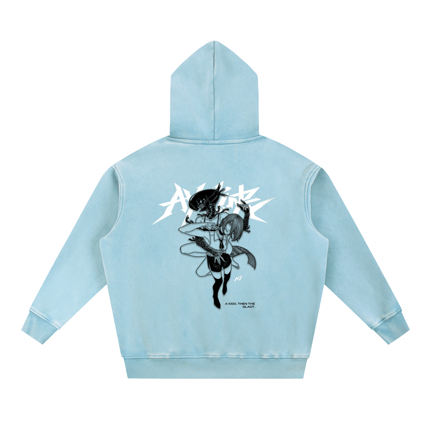Blowback Washed Streetwear Hoodie - AY - Line Anime
