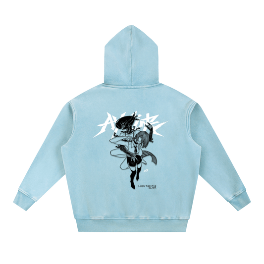 Blowback Washed Streetwear Hoodie - AY - Line Anime