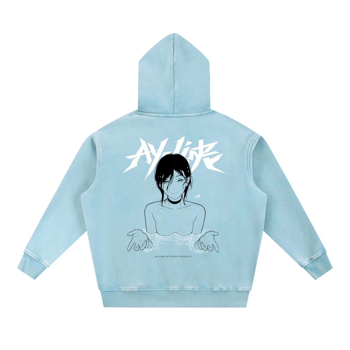Depth Washed Streetwear Hoodie - AY - Line Anime