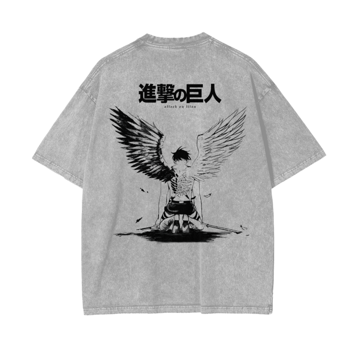 Wings of Destruction Streetwear Shirt Washed - AY - Line Anime
