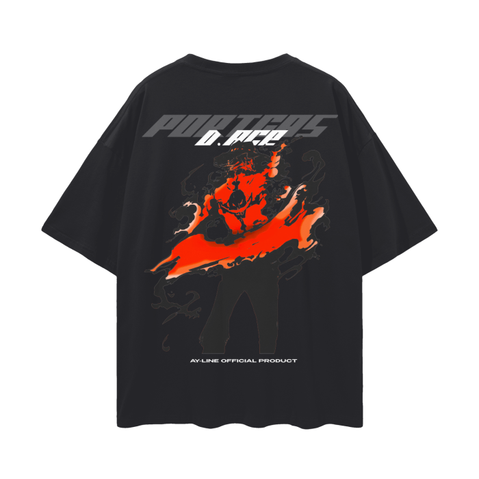 Flame Rogue Y2K Streetwear Shirt Black - AY - Line Anime