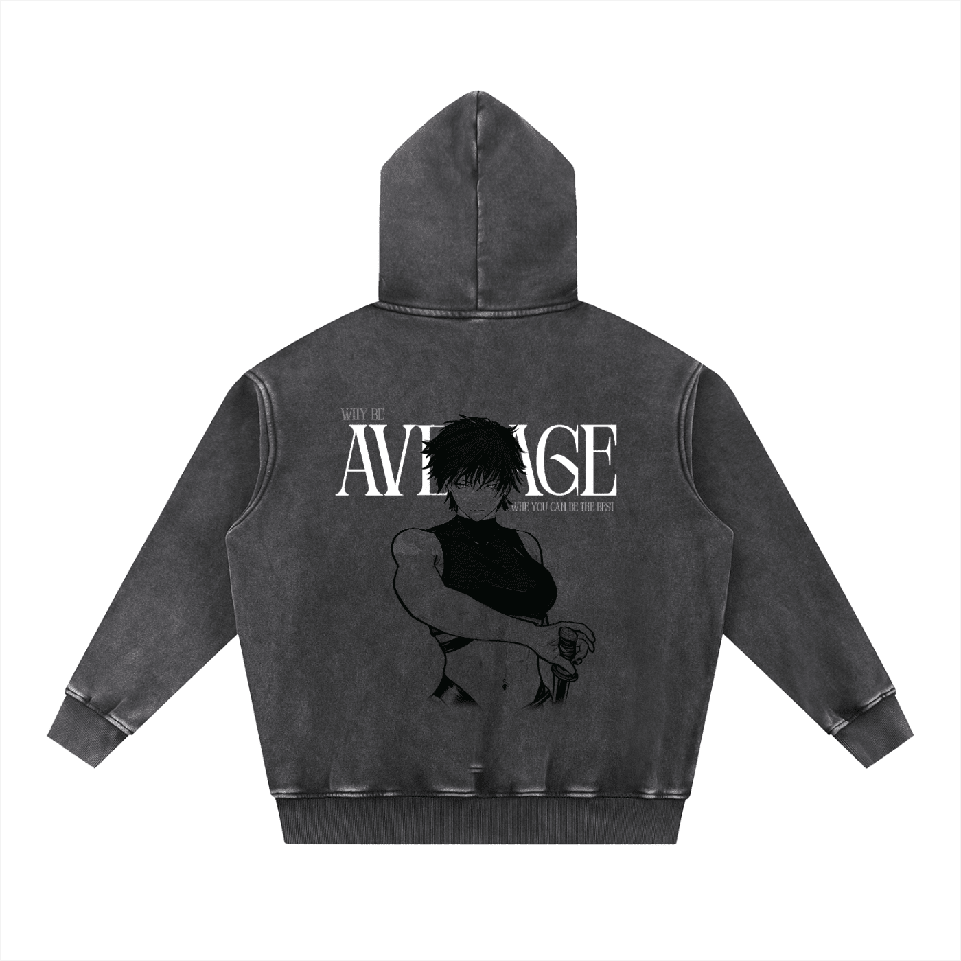 Vicious Resolve Washed Streetwear Hoodie - AY - Line Anime