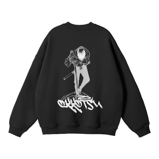 Cursed Companion Graffiti Streetwear Sweatshirt Black - AY - Line Anime