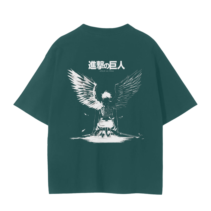 Wings of Destruction Streetwear Shirt Green - AY - Line Anime