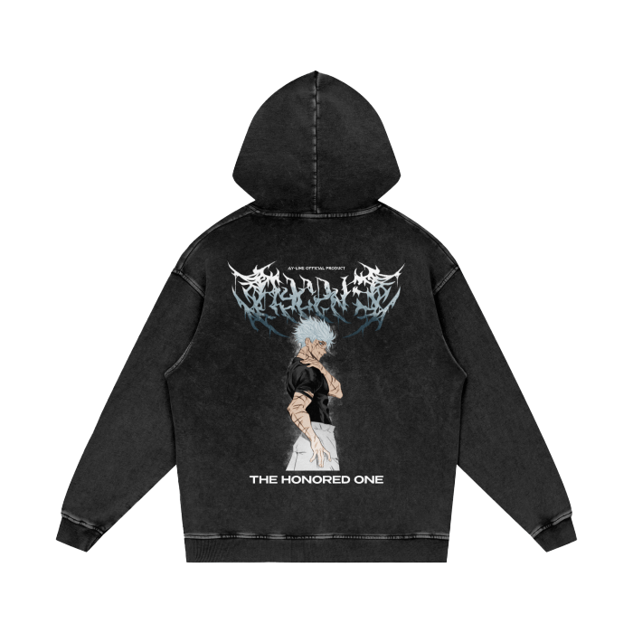 The Honored One Metal Streetwear Hoodie Washed - AY - Line Anime