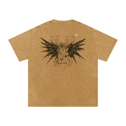 Wings of Defiance Washed Streetwear Shirt - AY - Line Anime