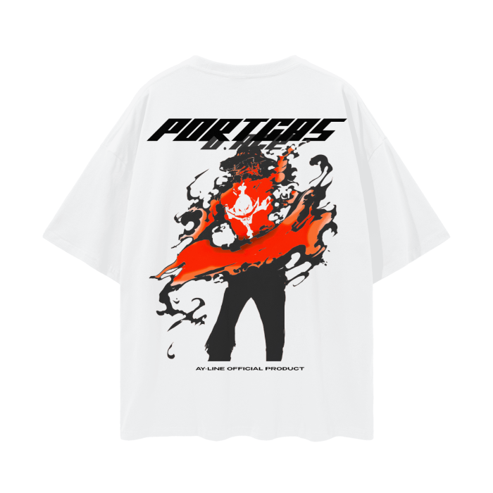 Flame Rogue Y2K Streetwear Shirt White - AY - Line Anime