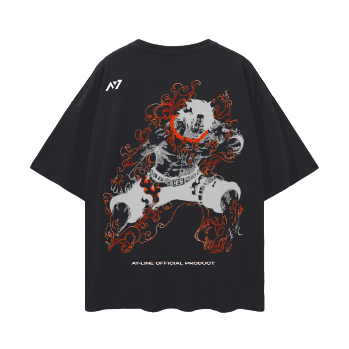 Flame Rogue 2.0 Streetwear Shirt Black - AY - Line Anime