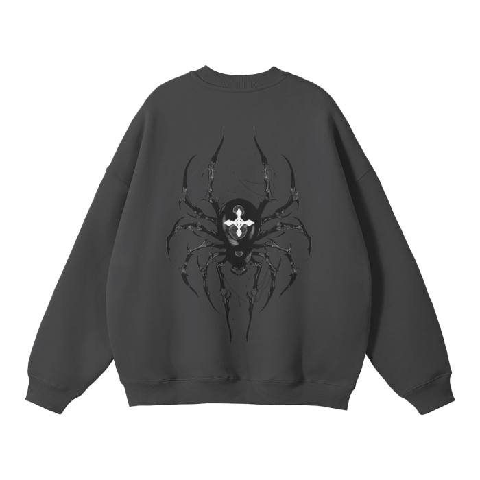 Dark Charisma Spider Streetwear Sweatshirt Dark Gray