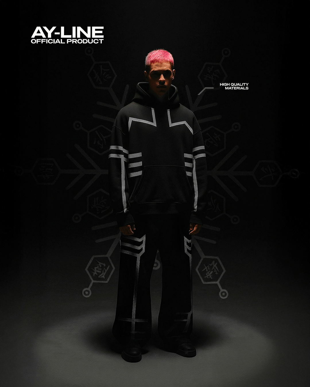 3rd Upper Moon Streetwear Reflective Hoodie - AY - Line Anime