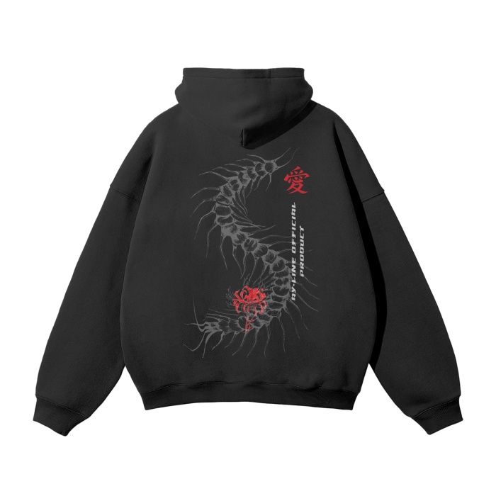 Centipede Streetwear Hoodie Black - AY - Line Anime