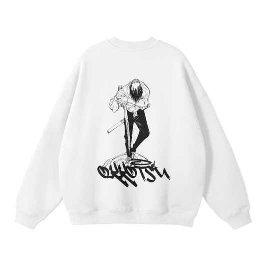 Cursed Companion Graffiti Streetwear Sweatshirt White - AY - Line Anime
