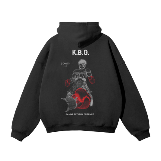 Rising Knockout Streetwear Hoodie Black - AY - Line Anime