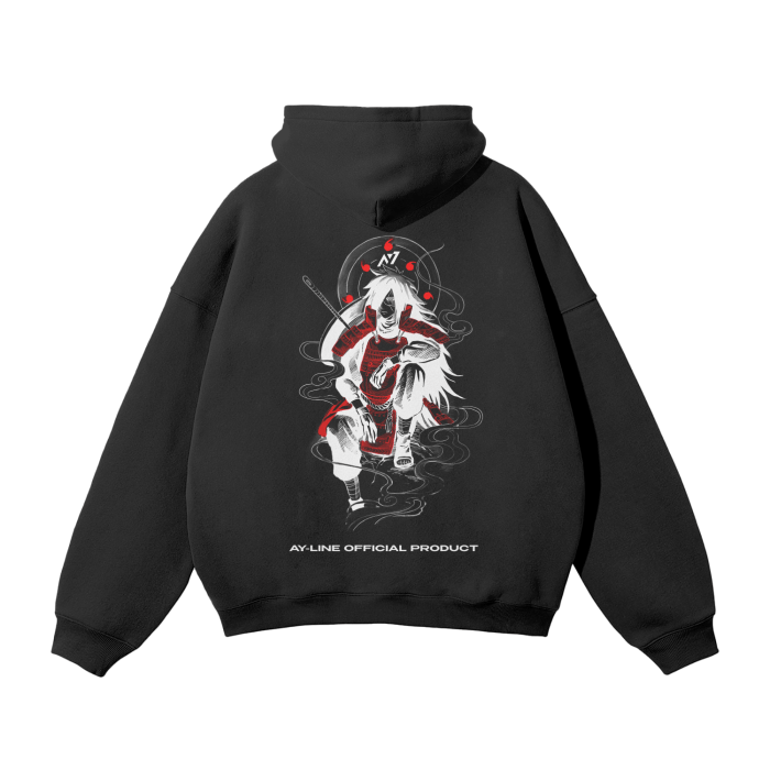 Eye of the Moon Streetwear Hoodie Black - AY - Line Anime