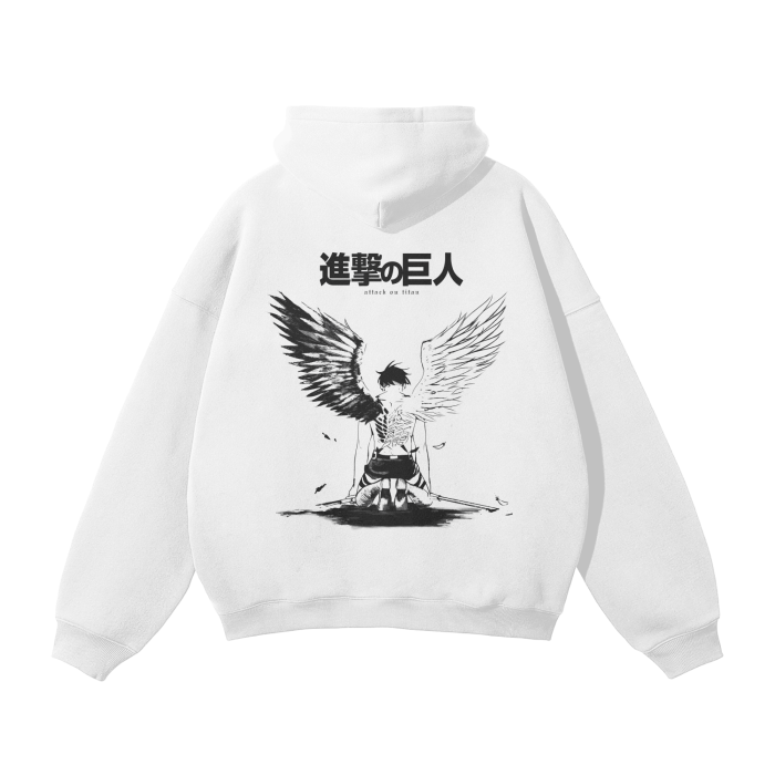 Wings of Destruction Streetwear Hoodie White - AY - Line Anime