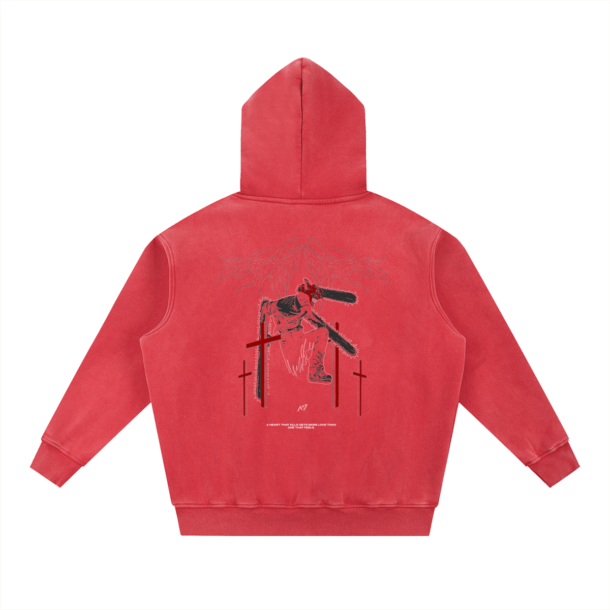 Saint of Violence Washed Hoodie - AY - Line Anime