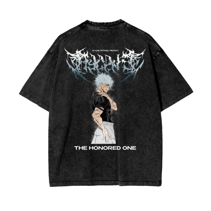 The Honored One Metal Streetwear Shirt Washed - AY - Line Anime