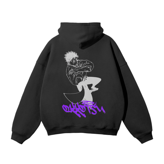 Cursed Companion Graffiti Streetwear Hoodie Black - AY - Line Anime
