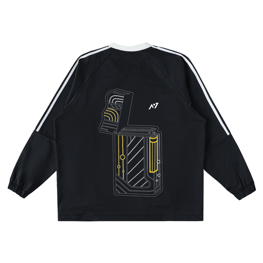 Black Leg Striped Long - Sleeve - AY - Line Anime