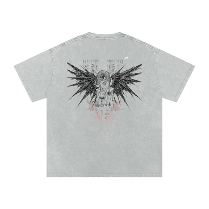 Wings of Defiance Washed Streetwear Shirt - AY - Line Anime