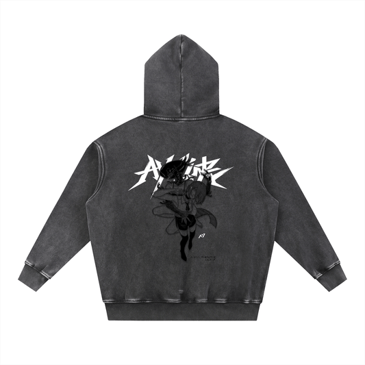 Blowback Washed Streetwear Hoodie - AY - Line Anime
