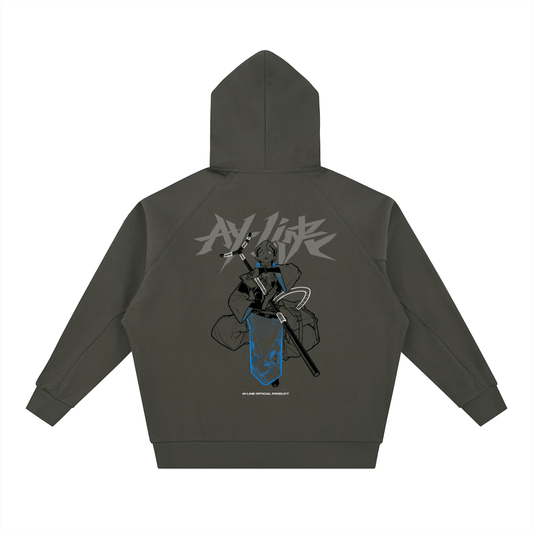 Azure Divider Streetwear Zip - Up Hoodie - AY - Line Anime
