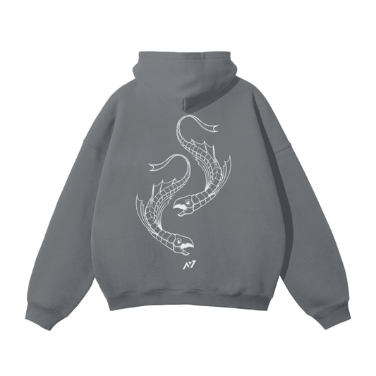 Dark Charisma Fish Streetwear Hoodie Gray - AY - Line Anime