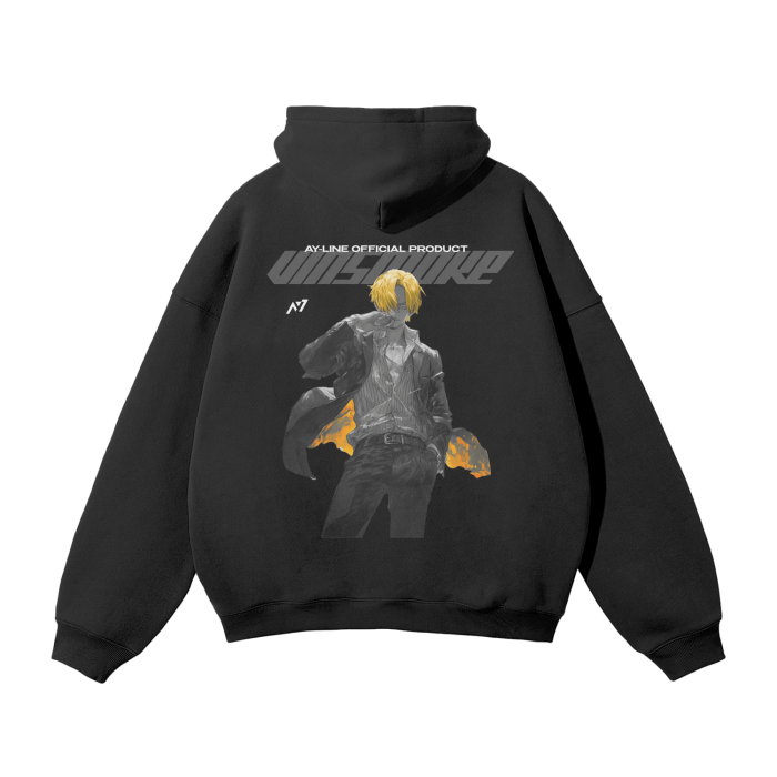 Black Leg Y2K Streetwear Hoodie Black - AY - Line Anime