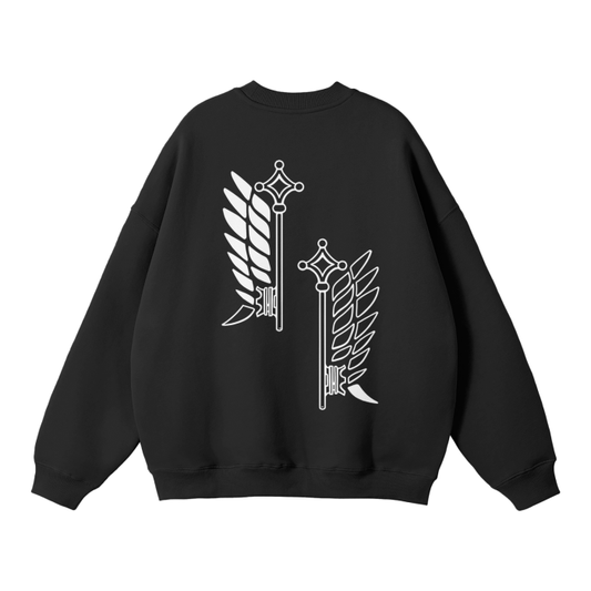 Survey Corps Streetwear Sweatshirt Black - AY - Line Anime
