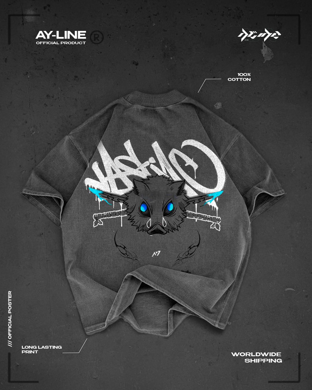 Wilderness Wrath Streetwear Shirt Grey - AY - Line Anime